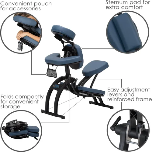 Vista 5 de Silla de masaje portátil EARTHLITE AVILA II Silla plegable premium de spamasajetatuaje con funda de transporte enrollable