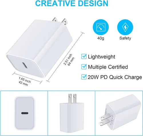 Vista 4 de Cargador rápido USB C para Google Pixel 10 Pro XL 9a 9 Pro XL Fold 9 8a 8 Pro 7a 7 7Pro 6 6Pro 6a 5 4 4a 4XL 3a 3XL 2XL, Samsung Galaxy A16 A15 5G