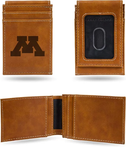 Vista 41 de Cartera de bolsillo frontal grabada con láser NCAA - Compacta/Cómoda/Delgada