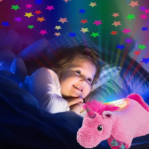 Vista 5 de Pillow Pets Colorful Pink Unicorn Sleeptime Lite 11" Stuffed Animal Plush Nightlight