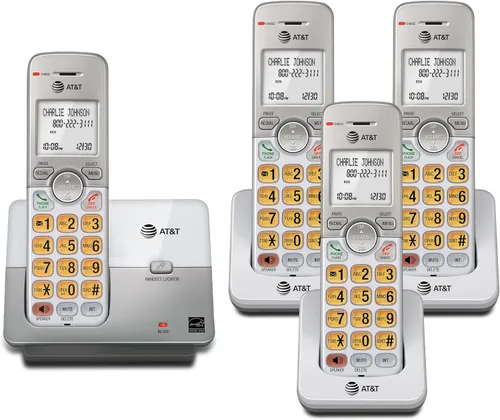 Vista 15 de AT&T - Teléfono inalámbrico expandible con sistema de respuesta y teclas XL retroiluminadas, 5 terminales