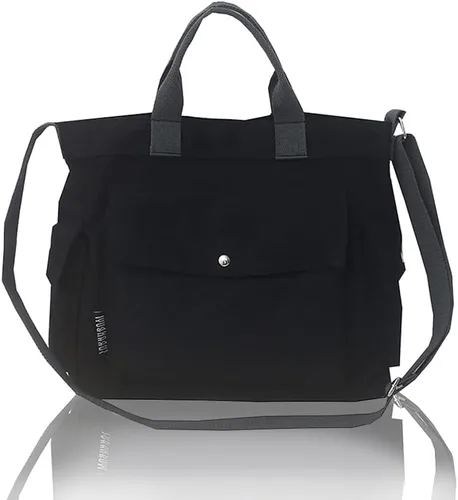 Large Canvas Crossbody Tote Bag Messenger Bag Work Totes Multi Pockets Shoulder Purse Travel Handbag Hobo Bag for Men Women