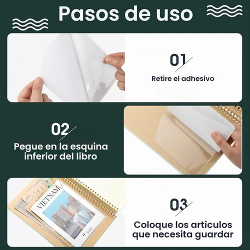 Vista 2 de Tinlade 6 piezas de bolsillos adhesivos transparentes para esquinas de 6 x 6 pulgadas, fundas adhesivas con bolsillos autoadhesivos