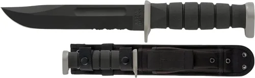 Vista 2 de Ka-Bar 1281, D2 Cuchillo de lucha/utilidad, dentado, funda de cordura negra