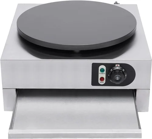 Vista 5 de Máquina de crepas comercial de 16 pulgadas de 3000 W, máquina eléctrica para panqueques con placa calefactora redonda antiadherente para crepé