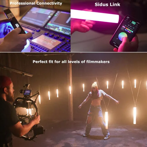 Vista 6 de Aputure MT Pro RGB Light Wand Stick 7.5W CCT de 2000K -10000K Salida Pixel-Mappable RGBWW Mini LED Tubo Luz Soporte Sidus Link Bluetooth App Control
