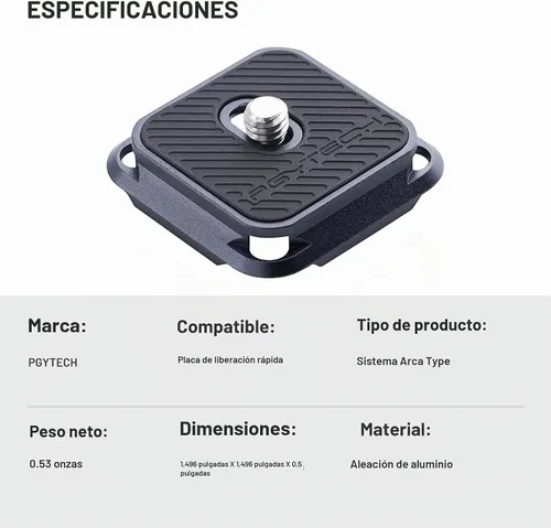 Vista 8 de PGYTECH 2 piezas de placas de liberación rápida tipo Arca, interruptor