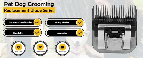 Vista 5 de Cuchillas cortadoras de acero desmontables para perros, tamaño 10, compatibles con Andis longitud de corte de 116 pulgadas