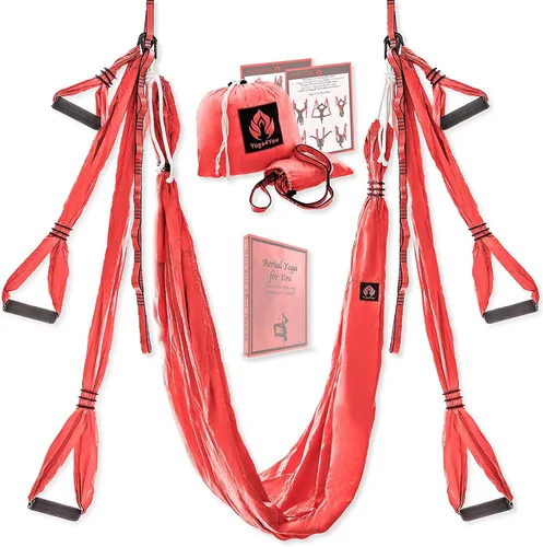 Vista 11 de Juego de columpio de yoga aéreo - hamaca colgante columpio - Kit de mosca de inversión - Eslinga de yoga antigravedad - Trapecio de suspensión