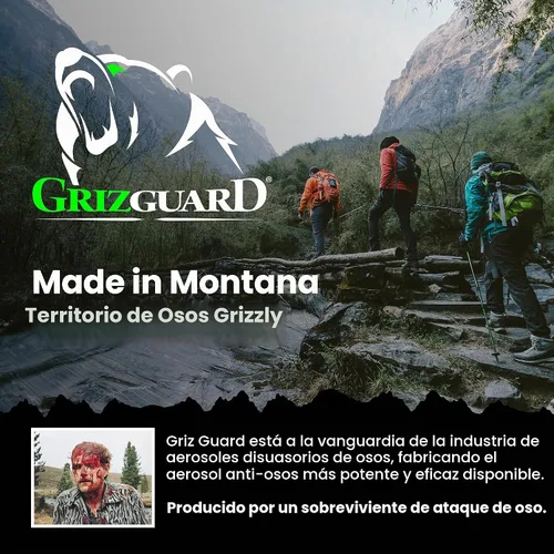 Vista 8 de UDAP Griz Guard Bear Pepper Spray disuasorio de autodefensa con funda para camping, senderismo, pesca, potente patrón de explosión, barrera
