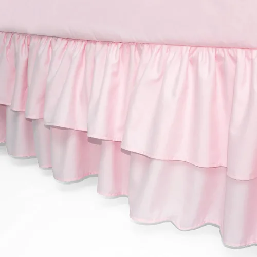 American Baby Company Falda de cuna con doble capa y volantes, rosa rubor, para niñas, 1 unidad (paquete de 1)