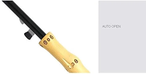 Vista 8 de ThreeH Paraguas de bambú con apertura automática, color sólido, moderno y simple, 190T, 16 costillas, KS08