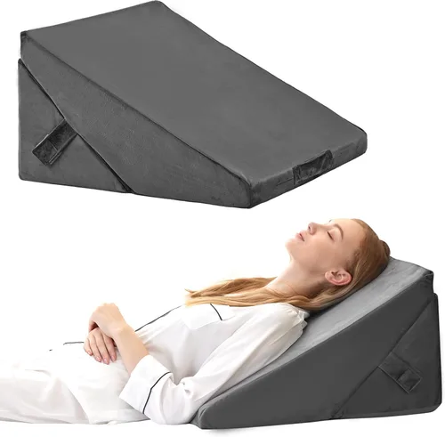 Vista 11 de Bedluxe Juego de 3 almohadas de cuña ajustables de espuma viscoelástica poscirugía para espalda, cuello, alivio del dolor de piernas, cuña de Beige