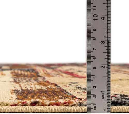 Vista 2 de Unique Loom Saturn Collection - Alfombra de área Vue (Runner 2 pies 2 pulgadas x 5 pies 0 pulgadas, multi/beige)