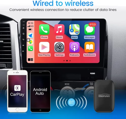Vista 7 de Adaptador inalámbrico de Car-Play AI Box Lite Android Auto para juegos de coches con cable de fábrica, caja multimedia inteligente para automóvil