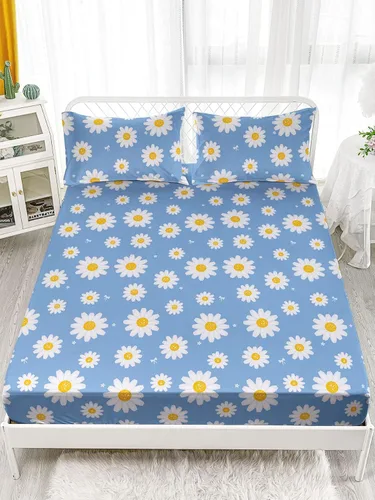 Vista 80 de Juego de sábanas de 4 piezas ajustadas y planas para niñas, estampado de mariposas y flores rosas con 1 + 2 fundas de almohada para cama individual