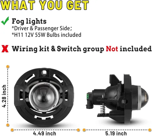 Vista 3 de Conjunto de lámparas antiniebla compatible con Jeep Cherokee 2021, Compass/Patriot 2014, Jeep Grand Cherokee 2014-2020