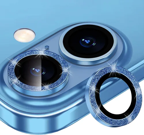 Vista 18 de Xfilm Protector de lente de cámara Bling para iPhone 14 Pro/14 Pro Max, dureza 9H a prueba de rayones, protector de anillo individual de metal