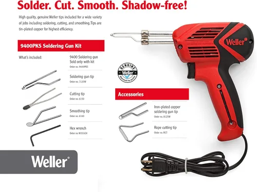 Vista 3 de Weller Kit Universal de Pistola para Soldar Genuino 140W/100W 120V 9400PKS