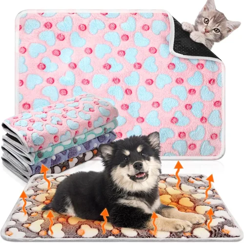 Vista 19 de Paquete de 4 camas autocalentables para gatos, almohadilla autocalentable con funda extraíble, almohadilla térmica extra cálida para mascotas