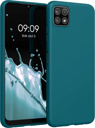 Vista 62 de kwmobile Funda compatible con Samsung Galaxy A12 - Funda protectora de silicona TPU suave y delgada - Verde oscuro mate
