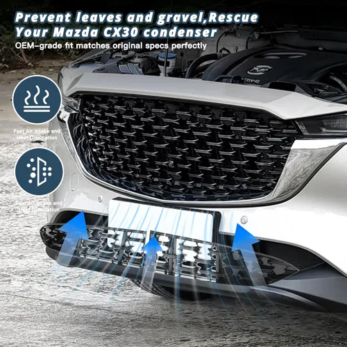 Vista 2 de Ruiya (2 unidades/juegos) CX5 - Insertos de malla para parrilla frontal Mazda CX-5 KF Accesorios ABS Material Protector de rejilla frontal Mazda CX5