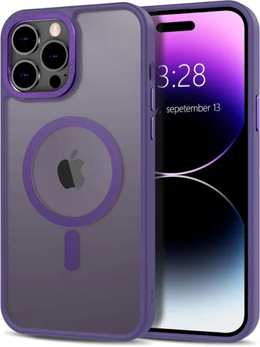 Vista 83 de Anuck - Funda magnética para iPhone 11 compatible con MagSafe, carcasa trasera mate translúcida dura, borde de TPU, delgada, resistente a impactos