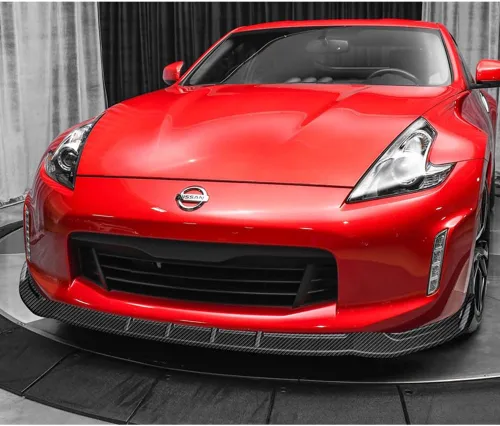 Vista 4 de Q1-TECH, 5 piezas de borde delantero + falda lateral Rocker Winglet Canard difusor ala compatible con Nissan 370Z 2013-2020, alerón de barbilla