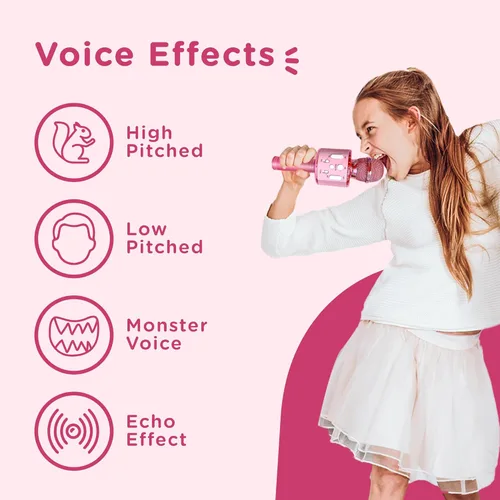 Vista 6 de Move2Play, Micrófono de karaoke para niños Incluye pegatinas y Bluetooth Regalo de cumpleaños para niños Juguete para todas las edades 2, 3