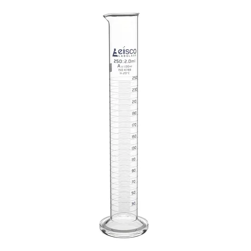 Vista 9 de Cilindro graduado, 5 ml - Tolerancia de clase A ±0,05 ml - Base redonda - Graduaciones azules - Vidrio de borosilicato 3.3 - Eisco Labs