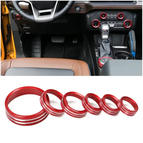 Vista 17 de Cubierta de perilla de interruptor de faros de aire acondicionado para 2021 2022 2023 2024 2025 Nuevo Ford Bronco 2/4 Puerta Interior Accesorios
