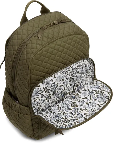 Vista 5 de Vera Bradley Mochila Campus de Algodón para Mujer, Climbing Ivy Green - Algodón reciclado