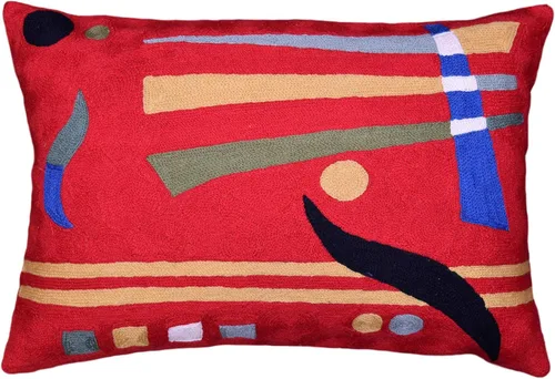Vista 7 de Lumbar Kandinsky - Funda de almohada moderna intuitiva de mediados de siglo, funda de almohada abstracta de óxido, funda de almohada contemporánea