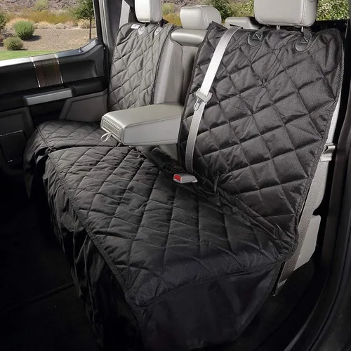 Vista 12 de 4Knines - Funda de asiento trasero con hamaca de camioneta de doble cabina, impermeable (color negro, lado del conductor)
