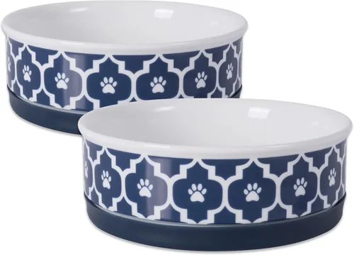 Vista 17 de Recipiente y contenedor para mascotas Bone Dry Lattice Collection, plato único, pequeño, 4.25x2 pulgadas, aguamarina