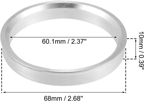 Vista 5 de X AUTOHAUX 2 unids OD 2.677 in a ID 2.366 in aleación de aluminio coche Hub Centric anillos rueda agujero centro espaciador