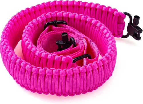 Vista 15 de VVAAGG Eslinga de dos puntos para rifle con paracord y anillas giratorias, eslinga para arma con longitud ajustable y correa antideslizante