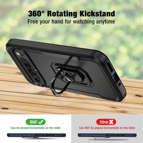 Vista 3 de Funda para Google Pixel 9 Pro XL [protección contra caídas de grado militar de 15 pies] con protector de pantalla y protector de lente, resistente a