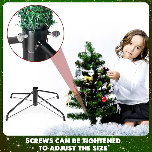 Vista 6 de Roowest Soporte de repuesto para árbol de Navidad para árboles artificiales, base universal de metal para árbol de Navidad, soporte plegable de Verde
