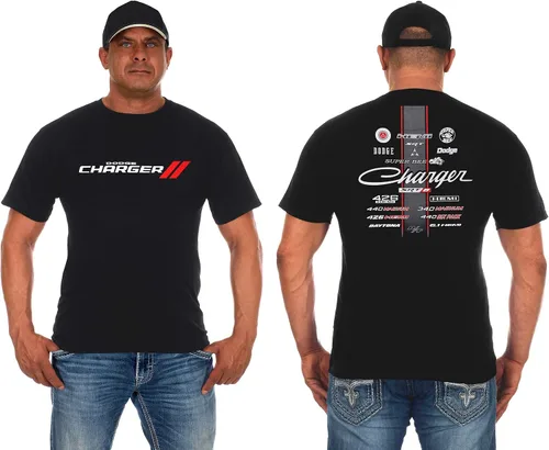 JH DESIGN GROUP Dodge Charger - Camiseta de manga corta con cuello redondo para hombre