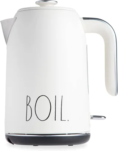 Rae Dunn Hervidor Eléctrico de Agua Caliente - Cafetera de Acero Inoxidable, Hervidor de Té, Base Giratoria, Con Protección Automática de Apagado y