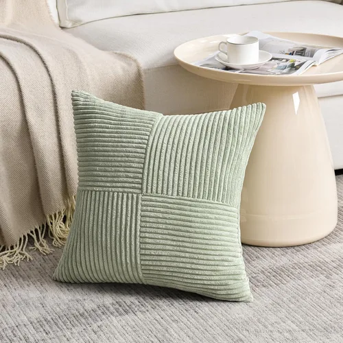 Vista 127 de Fancy Homi - Paquete de 2 fundas de almohada decorativas gris azul pequeño de 14 x 14 pulgadas para sofá, cama, sofá, rústico, estilo granja