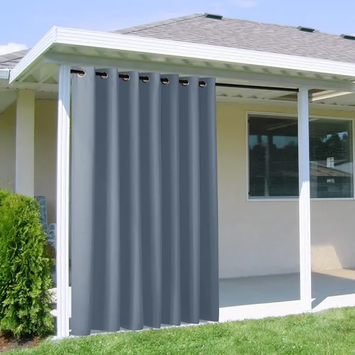 Vista 48 de NICETOWN Cortinas para Exteriores para Patio Impermeables de 84 pulgadas de Largo 2 Paneles, Cortinas de Privacidad para Exteriores con Aislamiento