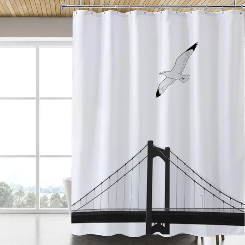 Vista 9 de LLSCL Forro de cortina de ducha de tela con imanes, calidad de hotel impermeable, 72 x 72 pulgadas, lavable a máquina