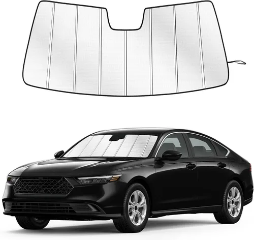 Vista 17 de Parasol para parabrisas para Honda CR-V 2017-2022, diseño plegable de acordeón de ajuste personalizado, accesorios de automóvil, protector de visera