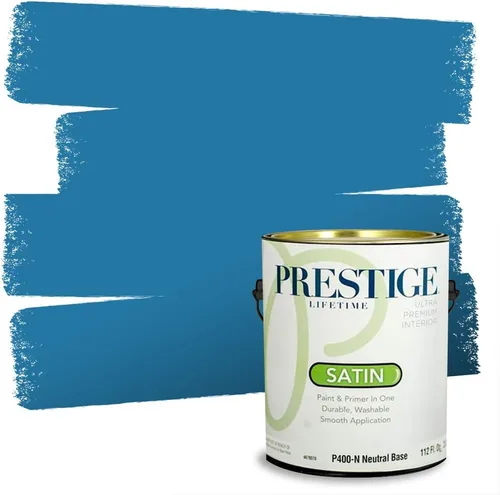 Vista 135 de Prestige Paints. - Base y pintura para exteriores en un solo galón, 1 galón. plano, comparable con Sherwin Williams Topsail.