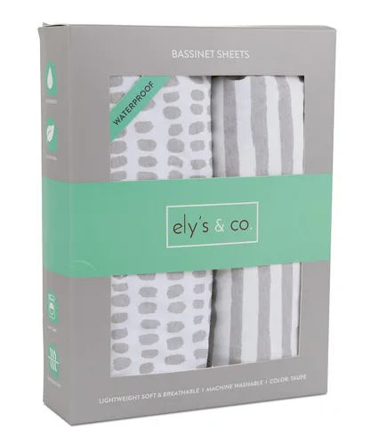 Vista 8 de Ely's & Co. Sábanas impermeables para cuna/cama para niños pequeños, protector de colchón y sábana bajera todo en uno, algodón de jersey suave, Azul