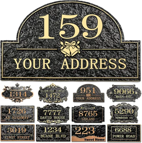 Vista 19 de Placa personalizada de dirección de casa, letrero de dirección de nombre de calle personalizado para números de casa, placa para buzón de garaje