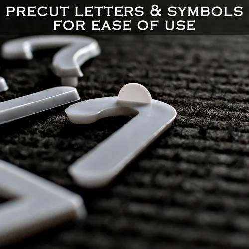 Vista 3 de Set de letras de plástico para tablero de 5 cm, solo letras para tablero de letras SIN TABLERO INCLUIDO, letras grandes de fieltro blanco, letras