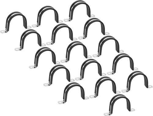 Vista 26 de Uxcell Abrazadera de manguera de acero inoxidable acolchada de goma de 2.913 in (2-7/8 pulgadas), abrazadera de metal en forma de U para tubo